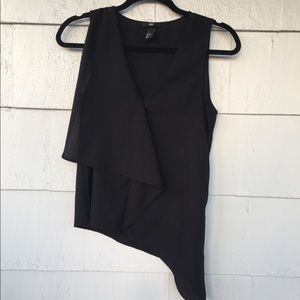 H&M Asymmetrical Black V-Neck Tank